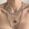 Load image into Gallery viewer, Layering up by maxjenny! trippel chain DRESS WITH CONFIDENCE silver